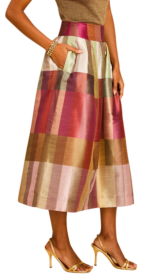 Miranda Ball Midi Skirt, Royal Tartan