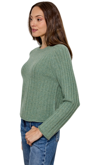 Rib Long Sleeve Sweater, Grass