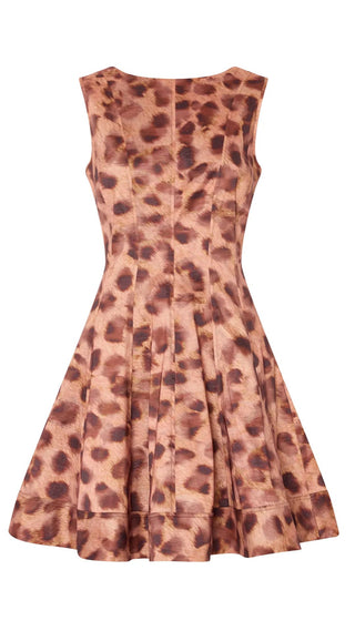 Poppy Leopard Taffeta Mini Dress - Brown Multi