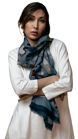 Georgia Wool Scarf - Sky blue