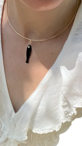 Fortuna Onyx Fish Charm