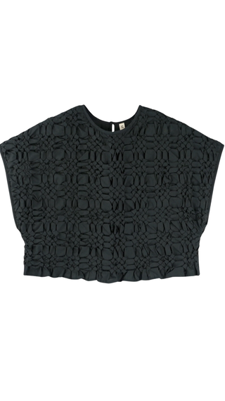Bonn Smocked Top In Black, Black