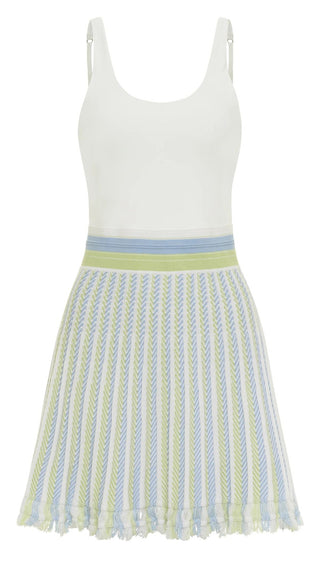 Bailey Dress - Fringe/Blue Green
