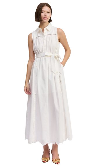 Brittany Maxi Shirt Dress - White