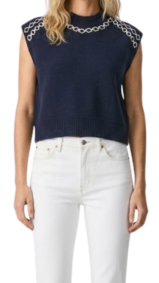 Chris Top, Navy Embroid