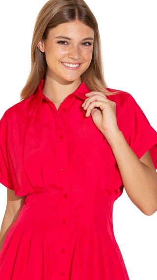 Becca Dress - Poppy Pink