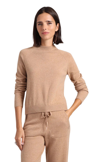 Cashmere 9gg Long Sleeve Shrunken Crew - Camel