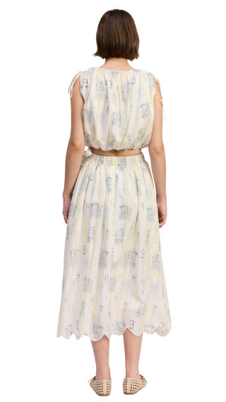 Barlet Cropped Top - White Yellow Blue