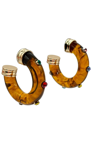 Estella Studded Tortoise Hoop Earring