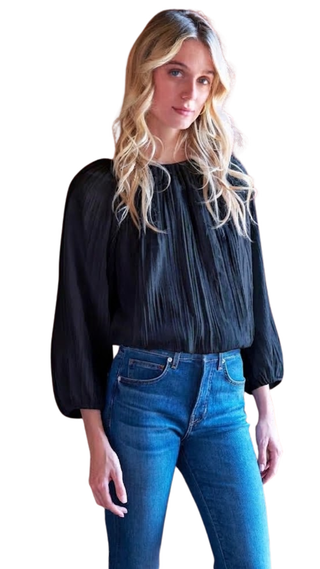 Cameron Blouse Vertical Crush, Black