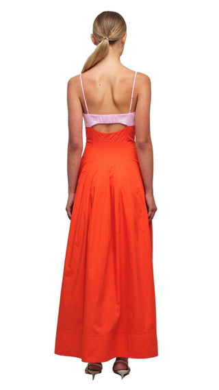 Maddy Cotton Midi Dress - Lobster Multi