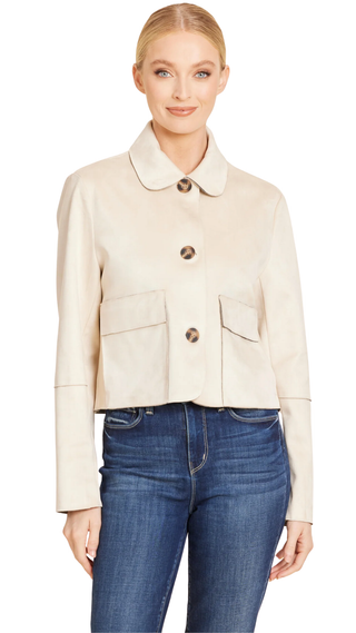 Faux Suede 2 Pocket Jacket - Beige