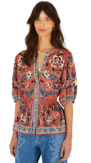 Floral Beauty Tapestry Blouse, Floral Beauty Tapestry Blush Pink