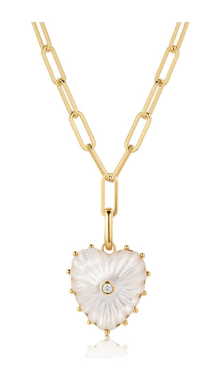 Malene Mother of Pearl Paperclip Necklace