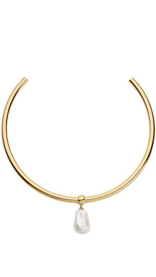 Talia Pearl Choker Necklace - 14k Gold Plated