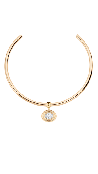 Starlet Oval Choker Necklace, 14k Gold Plated