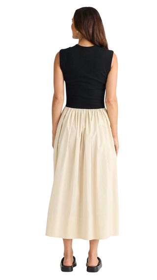 Daphne Dress - Ecru with Black
