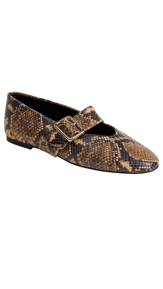 Danvers Flat - Chocolate Snake Leather