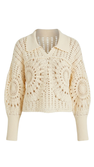 Polo Off-White Crochet Sweater, Off-White