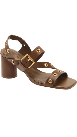 Buckle Block Heel Sandal, Sand
