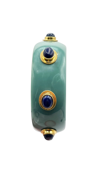 Renee Bangle In Turquoise Resin And Lapis Stones
