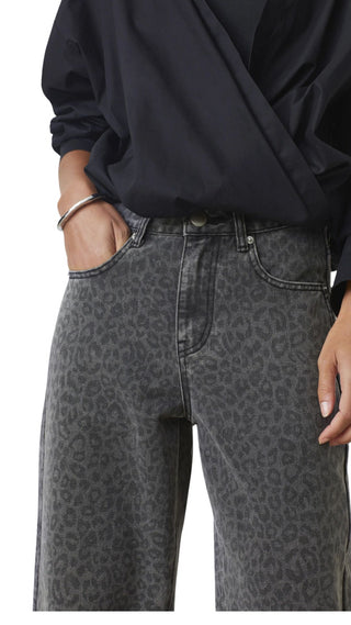 Robin Carbone Jeans Grey/Black Cheetah