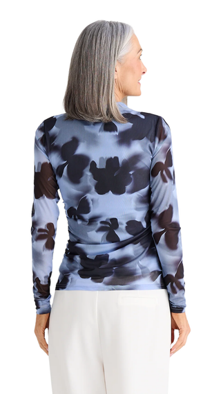 Salem Top - Blue Abstract Floral