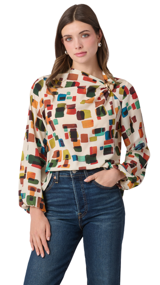 Paxton Top, Ivory Multi