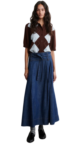 Evana Denim Skirt, Blue Denim
