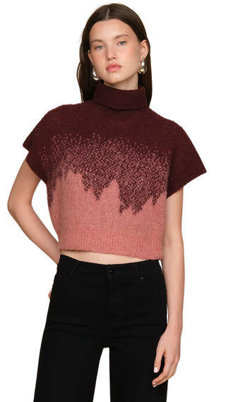 Harper Ombre Knit Top, Deep Carmine/Monarch Wing