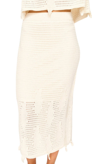 Lokaro Pointelle Skirt - Bone