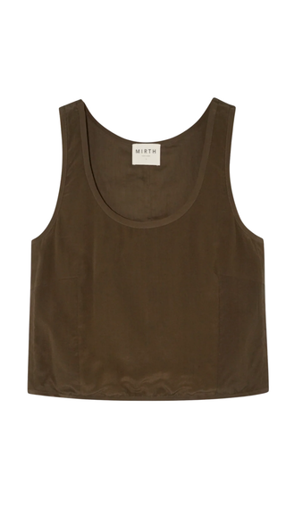 Loreto Silk Tank - Chocolate