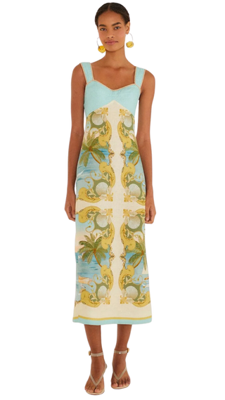 Royal Sea Multicolor Sleeveless Maxi Dress