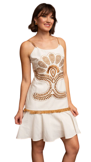 June Dress, Ivory Stitch