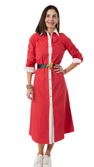 Harper Dress - Red/White