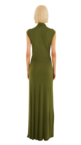 Dark Green Sleeveless Maxi Dress