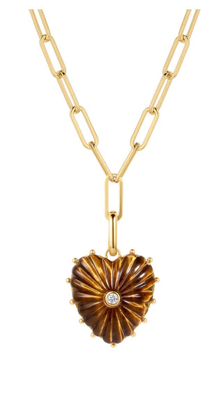 Malene Tiger's Eye Paperclip Necklace