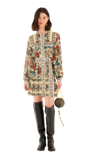 Francesca Long Sleeve Mini Dress - Francesca Sand