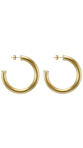 Chantal Hoops - Brushed 18K Gold Plated
