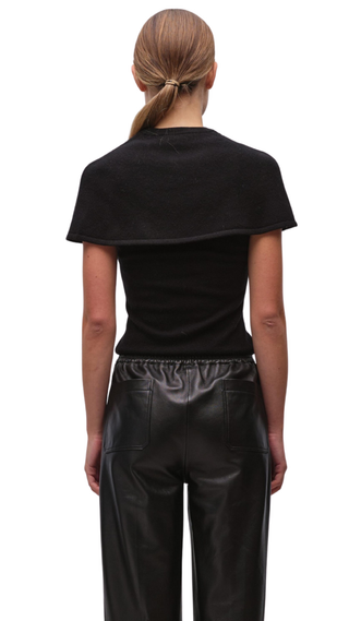Yuki S/S Cape Top, Black