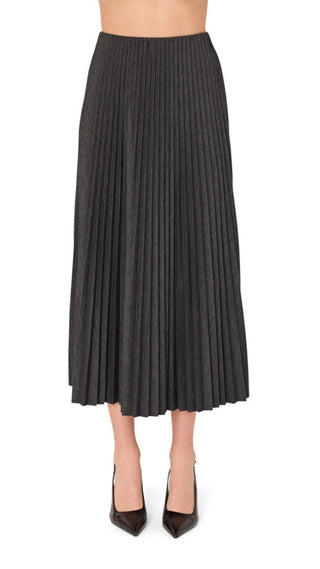 Pleated Midi Skirt - Grey