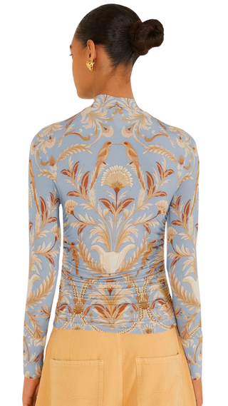Blooming Garden Light Blue Jersey Blouse
