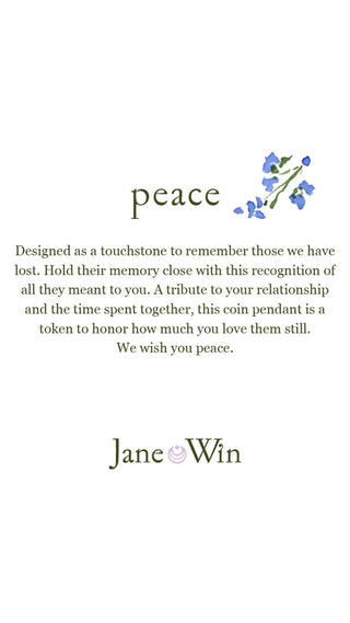 PEACE JW Small Pendant Coin - 16-18" Satellite Chain