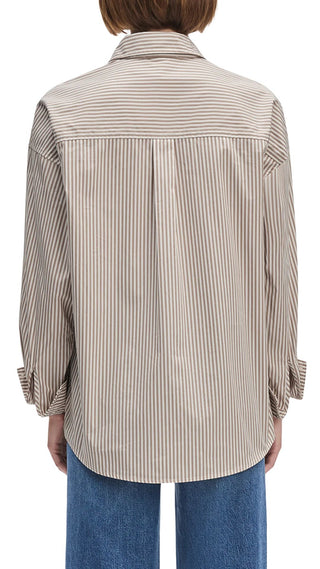 The Beau Shirt - Mocha Stripe