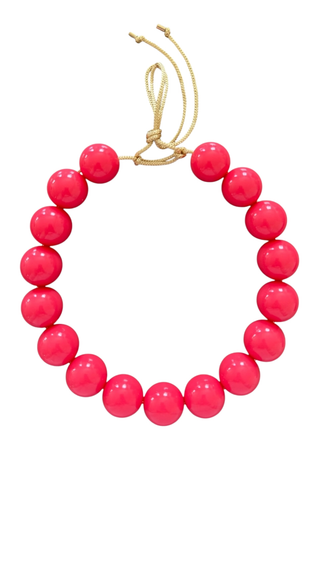 Chunky Beaded Necklace - Coral Reef