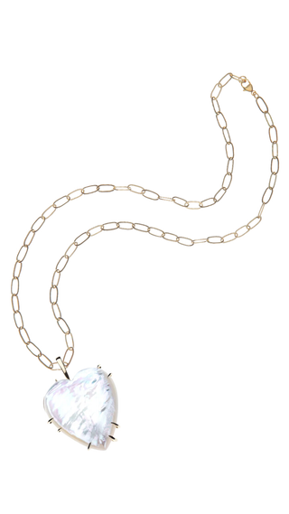 LOVE Carry Your Heart - Mother of Pearl + 18" Drawn Link