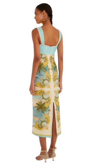 Royal Sea Multicolor Sleeveless Maxi Dress