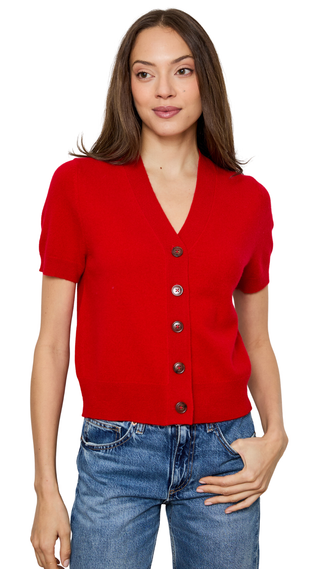 Vneck Cardi Short Sleeve, Postbox