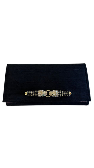 Ruth Clutch with Black Smooch Raw SILK
