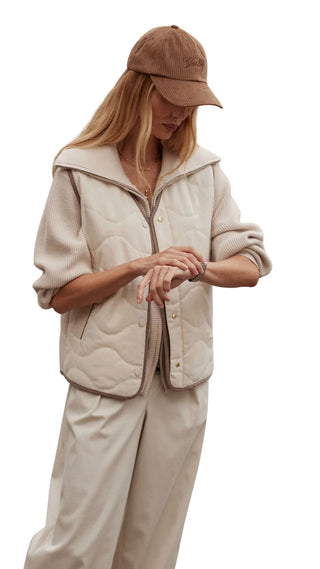 Lori Reversible Gilet - Ash Taupe/ Birch
